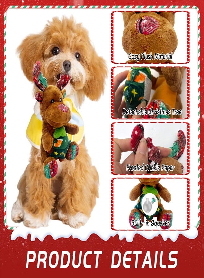 Hlimior Christmas Dog Toys Squeaky Reindeer Dog Toys with Cute Xmas Tree Interactive Durable Plush Toys for Puppies, Small, Middle, Large Dogs Teething, Training & Chewing - Image 3